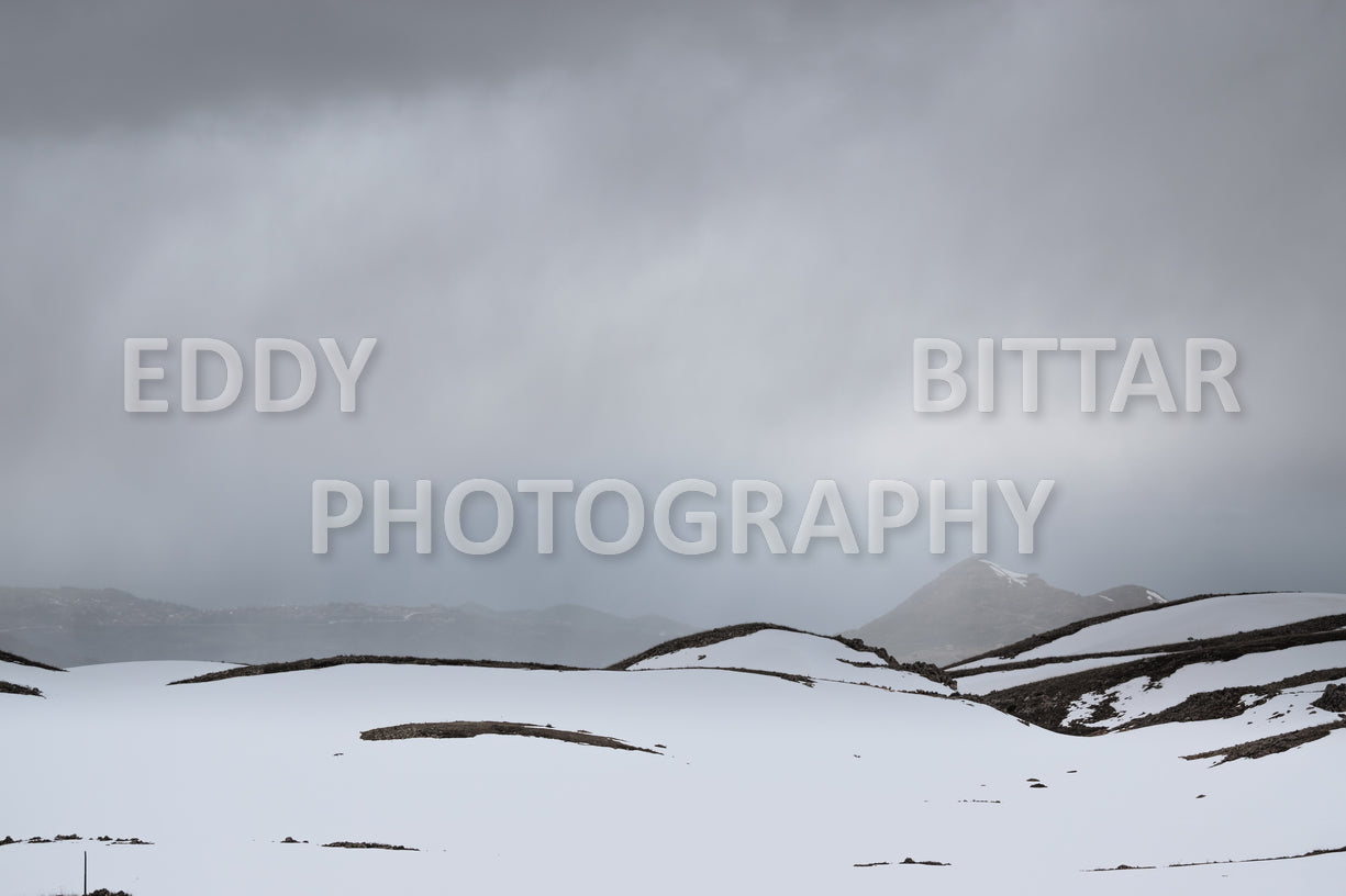 Snow-covered mountains in the Cedars