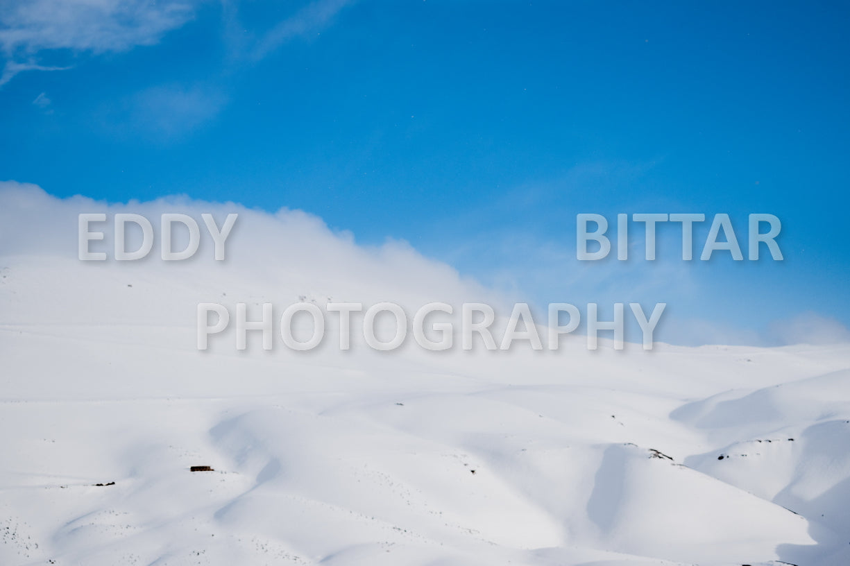 Snow-covered mountains in the Cedars