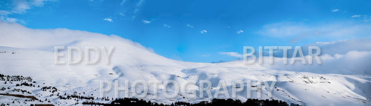 Snow-covered mountains in the Cedars Panoramic