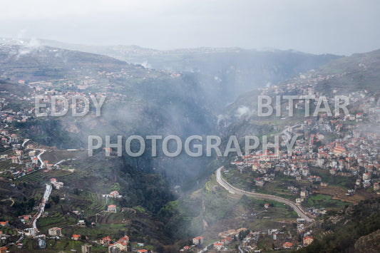 Snow-covered mountains in the Cedars