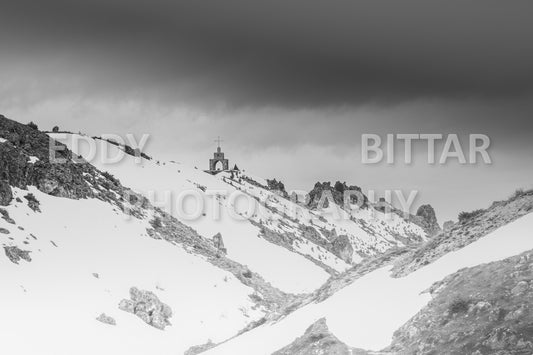 Snow-covered mountains in the Cedars