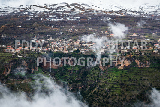 Snow-covered mountains in the Cedars