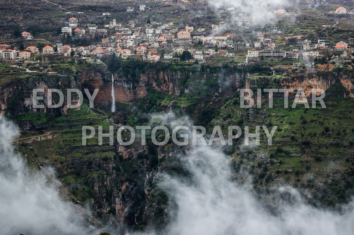 Snow-covered mountains in the Cedars