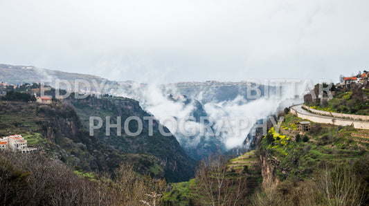 Snow-covered mountains in the Cedars